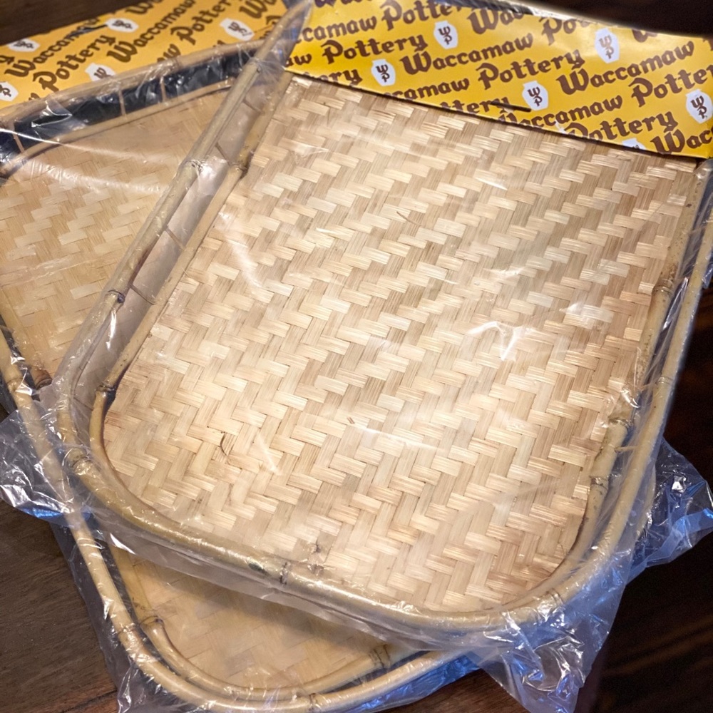 Vintage bamboo trays